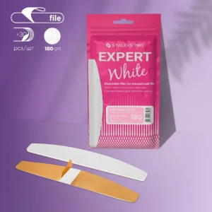 Staleks EXPERT 40 Adhesive nail files for crescent base on a soft foam layer, 180 grit (30 pcs)