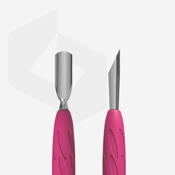 Staleks “Gummy” UNIQ 10 TYPE 2 Manicure pusher with silicone handle (narrow rounded pusher + slanted pusher)