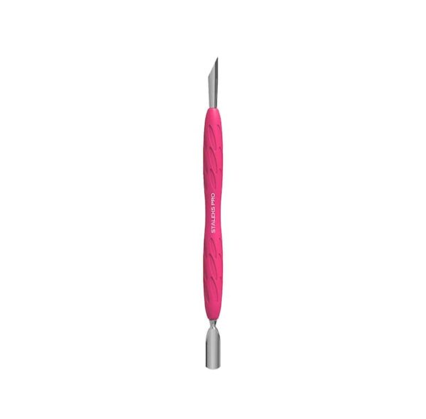 Staleks “Gummy” UNIQ 10 TYPE 2 Manicure pusher with silicone handle (narrow rounded pusher + slanted pusher)