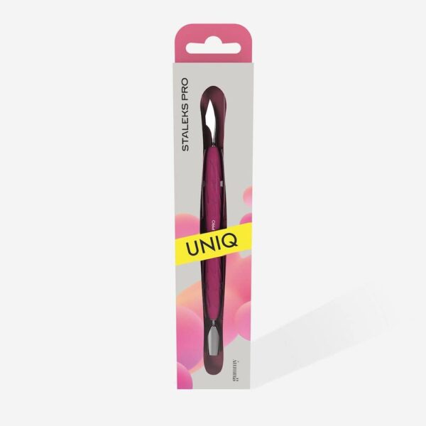 Staleks “Gummy” UNIQ 10 TYPE 3 Manicure pusher with silicone handle (narrow rounded pusher + hatchet)