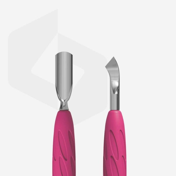 Staleks “Gummy” UNIQ 10 TYPE 4.2 Manicure pusher with silicone handle (narrow rounded pusher + bent blade)