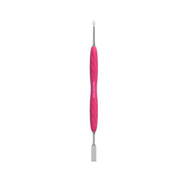 Staleks “Gummy” UNIQ 11 TYPE 1 Manicure pusher with silicone handle (flat straight pusher + ring)