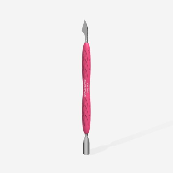 Staleks “Gummy” UNIQ 10 TYPE 3 Manicure pusher with silicone handle (narrow rounded pusher + hatchet)