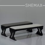 SHEMAX Armrest LUXARY, White on Black Legs