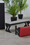 SHEMAX Armrest LUXARY, Red on Black Legs