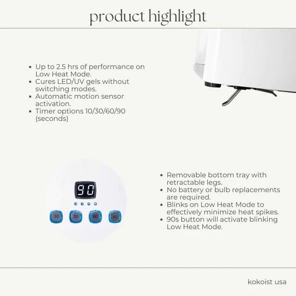 Kokoist LE BLANC Hybrid LED/UV Cordless Lamp
