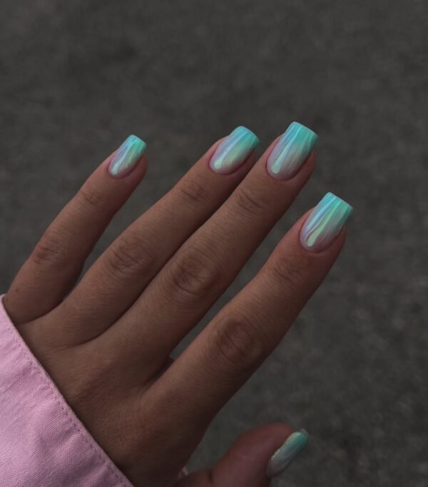 Nail Art House Chrome Powder, Aquamarine Reflection