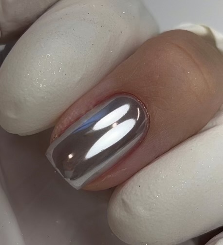 Nail Art House Chrome Powder, Silver Metallic