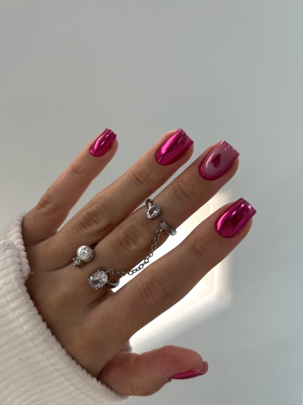 Nail Art House Chrome Powder, Electric Raspberry