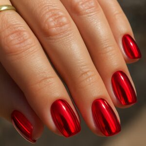 Nail Art House Chrome Powder, Jingle Red