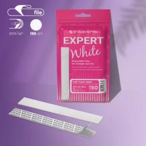 Staleks EXPERT 20 150 grit  Disposable white files for straight nail file on a soft foam layer (30 pcs)