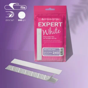 Staleks EXPERT 20 240 grit  Disposable white files for straight nail file on a soft foam layer (30 pcs)